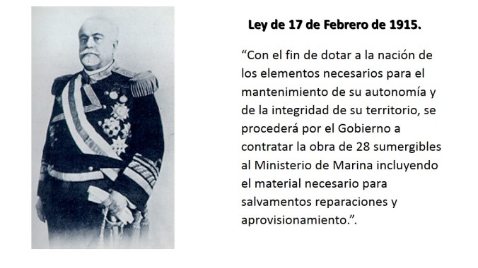 Augusto Miranda ministro de Marina responsable de la compra de los primeros submarinos (fuente A. Arévalo)